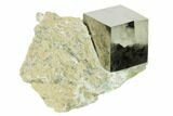 Natural Pyrite Cube In Rock - Navajun, Spain #144051-1